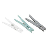 Carlige de rufe din plastic, set 24 bucati, roz, verde si gri