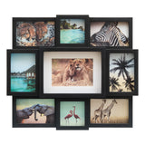 Decoratiune de perete, rama 9 fotografii plastic neagra cali - Atmosphera