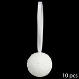 Set 10 globuri cu sclipici, albe, D 6 cm | Atmosphera