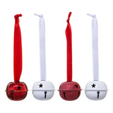 Set 4 clopotei metalici de Craciun cu panglica, H 3,5 cm | Atmosphera