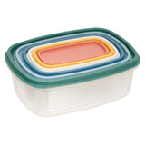Cutii depozitare multicolore, set 6 buc, patrate, PP