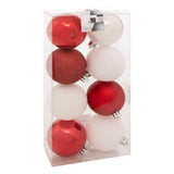 Set 8 globuri, D 7 cm, rosu si alb | Atmosphera