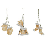 Set 3 accesorii haine de Craciun, lemn natural | Atmosphera