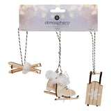 Set 3 accesorii haine de Craciun, lemn natural | Atmosphera