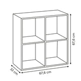 Mobilier depozitare, rafturi 4 compartimente mix natur - Five