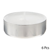 Lumanare tip pastila, 6 bucati - Alb, 40 g