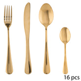 Set tacamuri 16 piese otel inoxidabil auriu - Secret de Gourmet