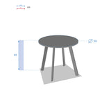 Mobilier gradina, masa laterala saona D50 cm grafit - Hesperide