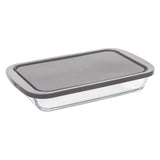 Farfurie dreptunghiular sticla cu capac 29 x 18 cm - Five