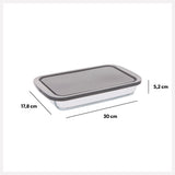 Farfurie dreptunghiular sticla cu capac 29 x 18 cm - Five