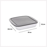 Farfurie patrata sticla cu capac 22 - Five