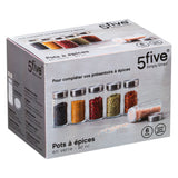 Lot borcan condimente set 6 sticla drept - Five