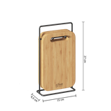 Platou pentru tapas, set 4 bucati, bambus cu suport metalic