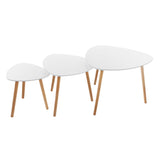 Mobilier interior, masuta laterala alb mileo set 3 buc - Atmosphera