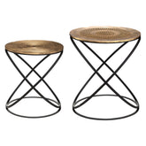 Mobilier interior, masa laterala etnik cupru set 2 buc - Atmosphera