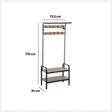 Organizator casa, vestiar lemn metal 6 piese 10t jano - Five