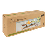 Set aperitiv 4 piese "Rio" - Bambus, Alb - Secret de Gourmet