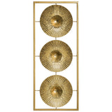 Decoratiune de perete, deco perete metal auriu iva 25 x 61 cm - Atmosphera