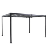 Pergola independenta din aluminiu cu acoperis din policarbonat, Hesperide Belize graphite, 3 x 3,8 m