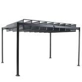 Pergola independenta din aluminiu cu acoperis din policarbonat, Hesperide Belize graphite, 3 x 3,8 m