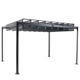 Pergola independenta din aluminiu cu acoperis din policarbonat, Hesperide Belize graphite, 3 x 3,8 m