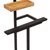 Organizator casa, valet metal negru-bambus - Five