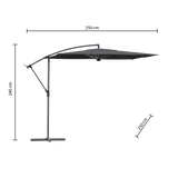 Umbrela de soare Manoa Square Cantilever, Ardezie - Hesperide