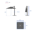 Umbrela de soare Cantilever Square Manoa Taupe - Hesperide