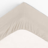 Cearsaf de pat cu elastic din bumbac spalat - Alb-ivoriu, 160x200 cm - Atmosphera