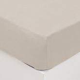 Cearsaf de pat cu elastic din bumbac spalat - Alb-ivoriu, 160x200 cm - Atmosphera