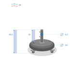 Baza rotunda pentru umbrela cu roti, neagra - Hesperide