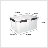 Cutie depozitare plastic cu capac, 50 l