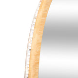 Oglinda rotunda perete bambus LED - Five