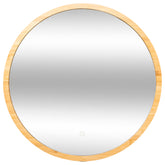 Oglinda rotunda perete bambus LED - Five