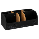 Organizator 6 comp negru lea - Five