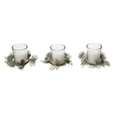 Set 3 lumanari cu frunze, albe, 180 g | Atmosphera