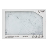 Tocator 30 x 20 cm sticla alb mar - Five
