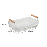 Cos paine alb, L 27,6 x D 15,9 x H 10,9 cm, metalic