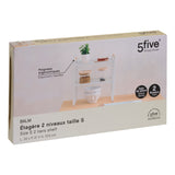 Raft metalic 2 polite, alb, L 33 x D 21 x H 37,5 cm