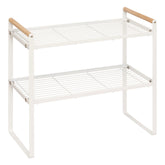Raft metalic 2 polite, alb, L 42 x D 21 x H 37,5 cm