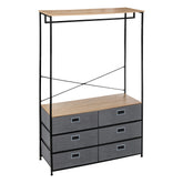 Mobilier depozitare, dressing bara cu 6 sertare gri tissa - Five