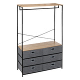 Mobilier depozitare, dressing bara cu 6 sertare gri tissa - Five