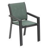Fotoliu de gradina Essentia, aluminiu si poliester verde masliniu, H.88 cm