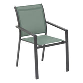 Fotoliu de gradina Essentia, aluminiu si poliester verde masliniu, H.88 cm