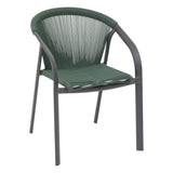 Scaun de gradina stivuibil Riu, verde masliniu si grafit, fabricat din aluminiu acoperit cu epoxid - Hesperide