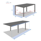 Masa de gradina extensibila Piazza, aluminiu, finisaj argila, L.135/270 x l.90 x I.75 cm