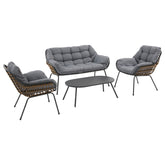 Set de lounge de gradina Paopao gri pentru 4 persoane de la Hesperide