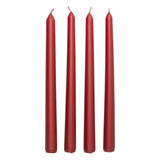 Set 4 lumanari baston, rosu satinat, 192 g | Atmosphera