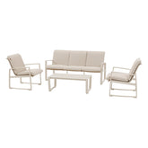 Set de mobilier de gradina Boreane cu 5 locuri din in si lut, fabricat din aluminiu, textilena si poliester - Hesperide