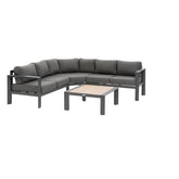 Set de colt de gradina Hesperide Evasion cu 5 locuri, grafit si miere, din olefina si aluminiu -
